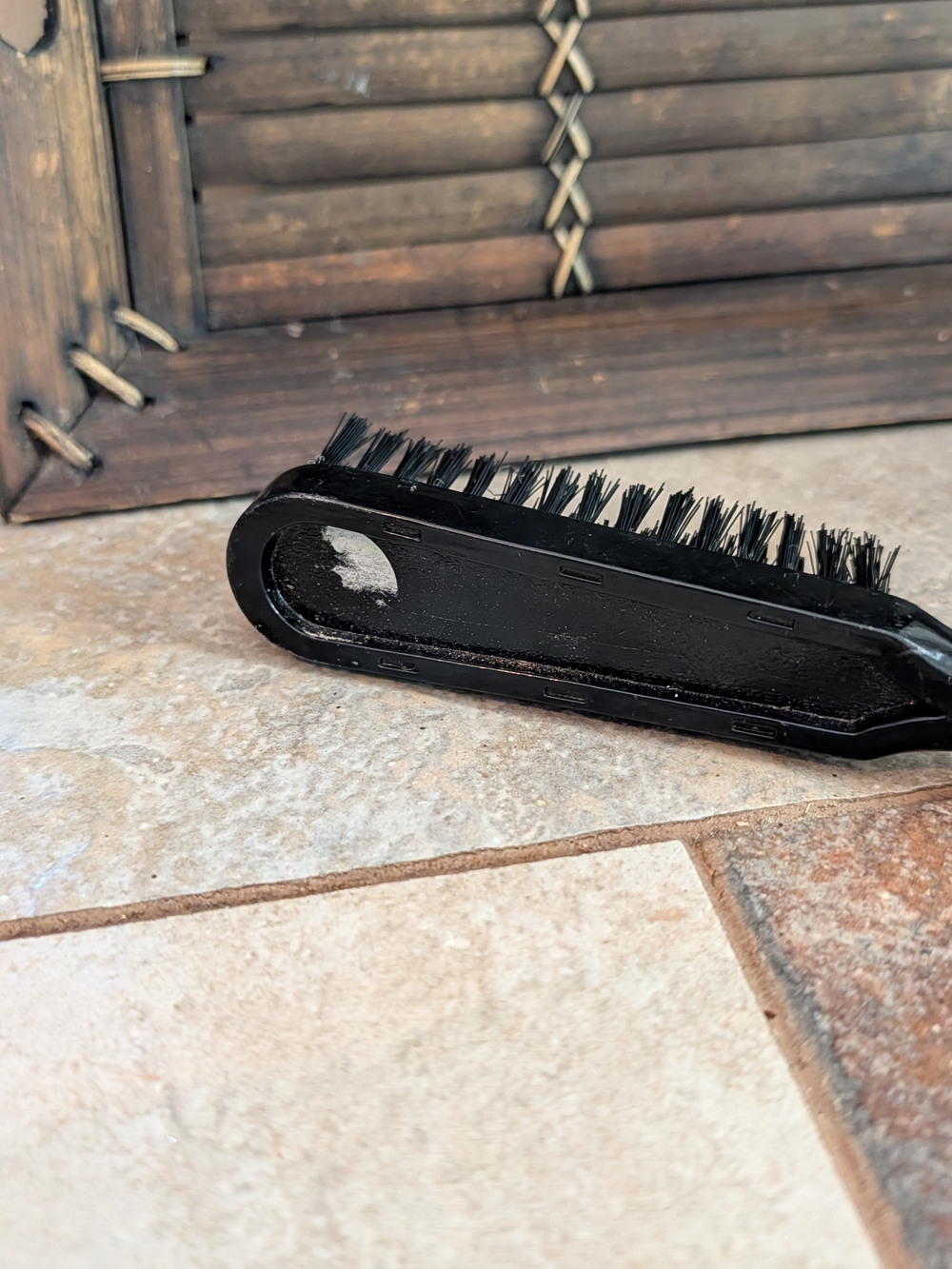 Vintage Black Bristle Men's Valet Boot Brush with Brown Horse Handle Mid-century - Picture 8 of 9